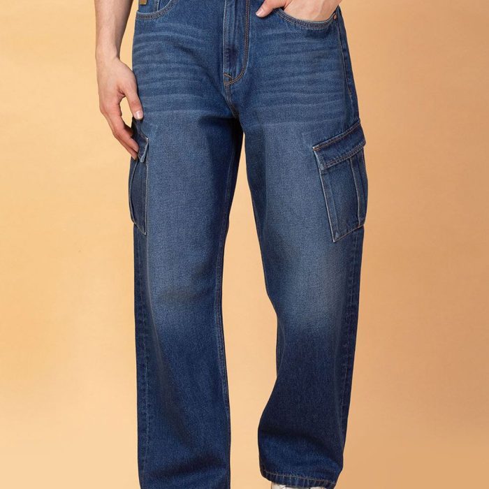 Men Low Distress Light Fade Jeans
