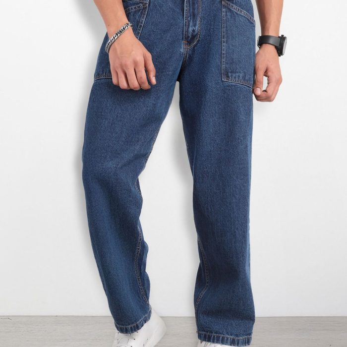 The Life Co. Men Skater Fit Mid-Rise Light Fade Pure Cotton Jeans